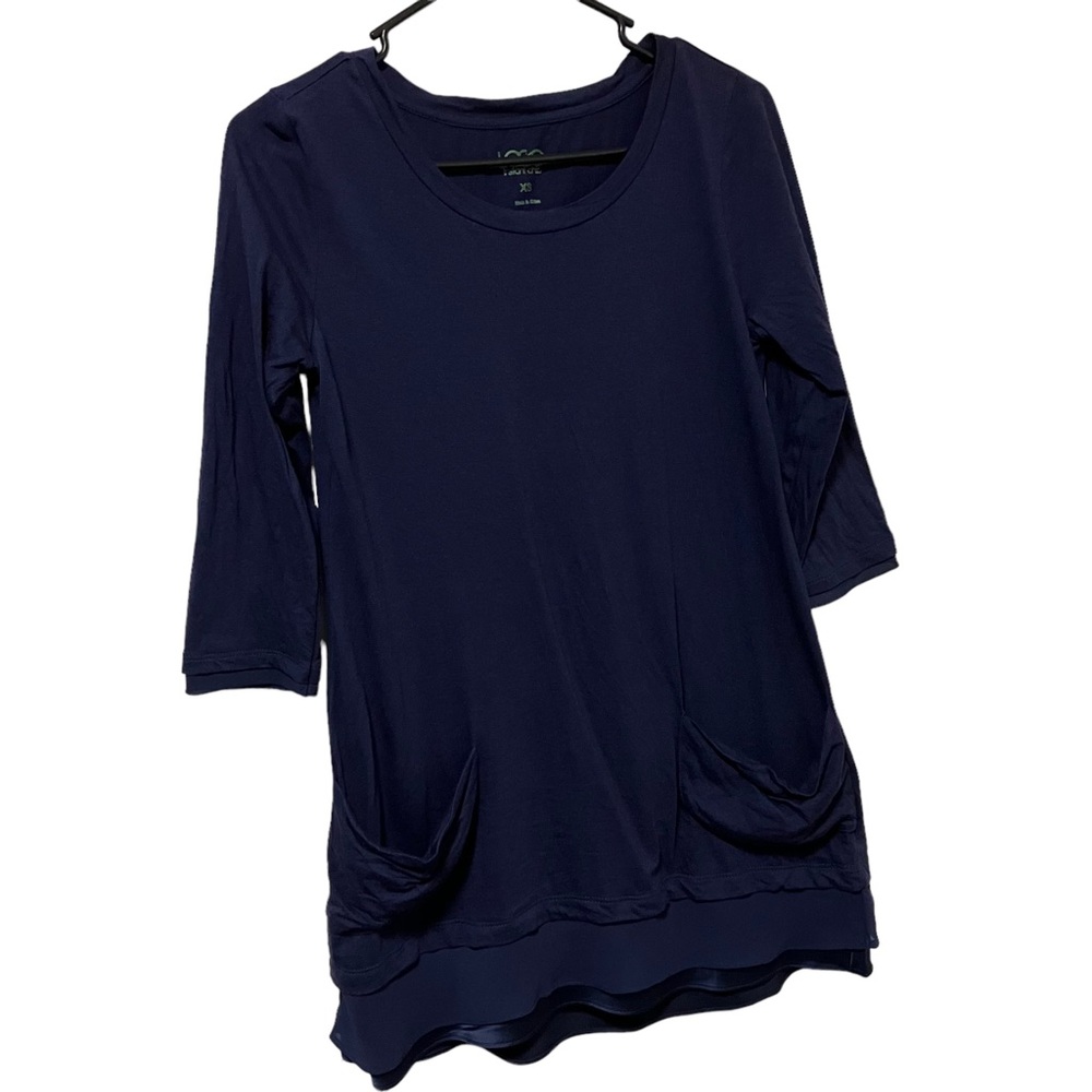 LOGO Navy 3/4 Sleeve Pocket Tunic
